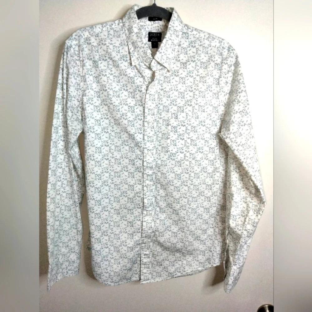 J. Crew (Size M) Men's Multicolored Floral Print Slim Button Down Front Shirt